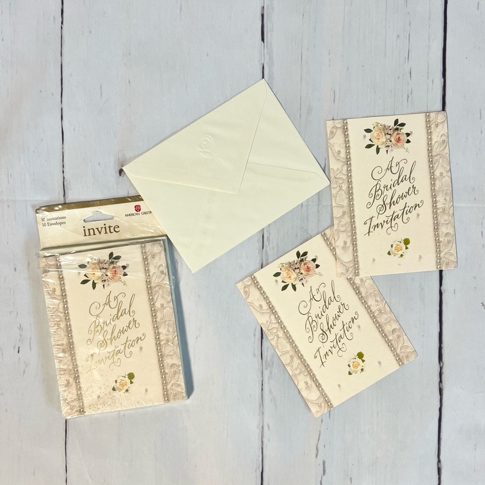 Vintage American Greetings Bridal Shower Invitations New Old Stock Set of 10